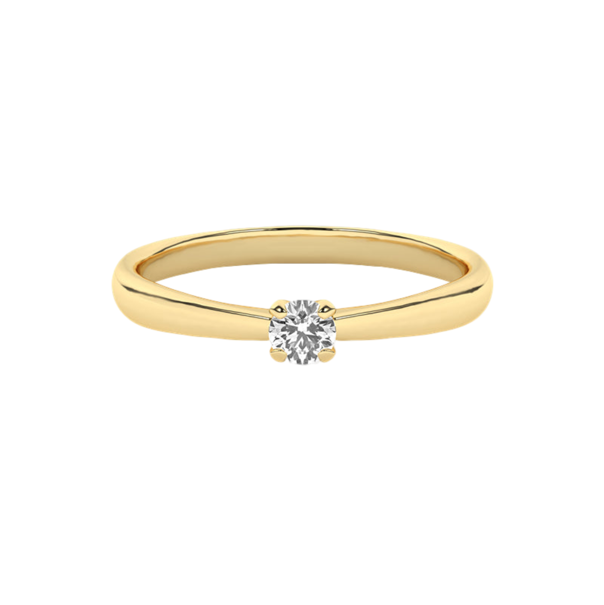 Złoty pierścionek zaręczynowy z brylantem od Venetia Jewels z eleganckim, minimalistycznym designem