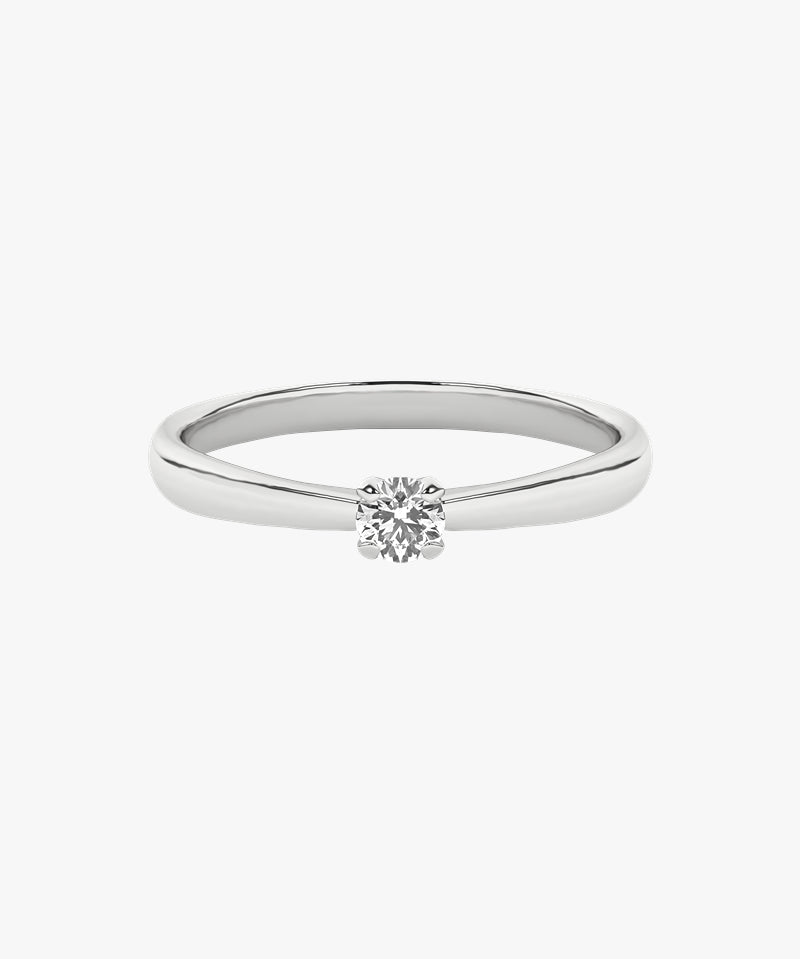 Złoty pierścionek zaręczynowy z brylantem o klasycznym designie od Venetia Jewels