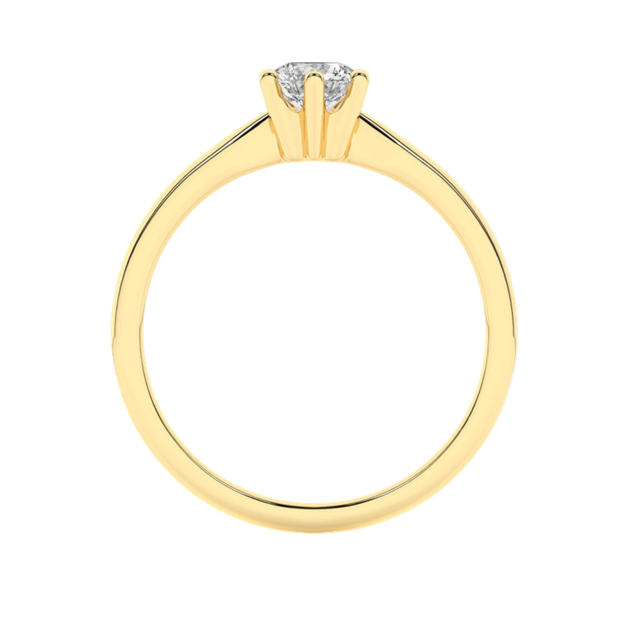 Złoty pierścionek zaręczynowy z brylantem od Venetia Jewels w eleganckim wzornictwie