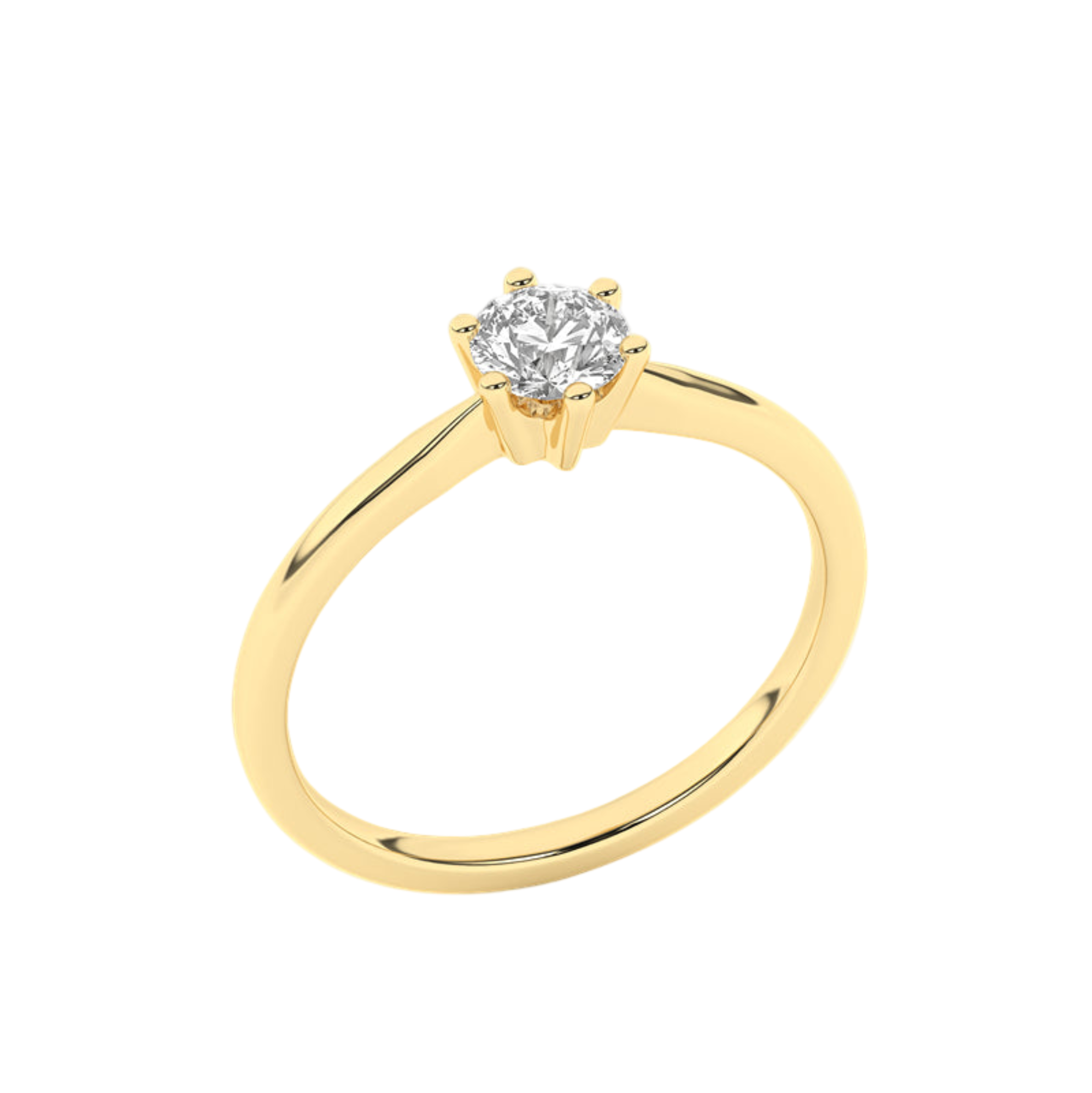 Złoty pierścionek zaręczynowy z brylantem w minimalistycznym stylu od Venetia Jewels