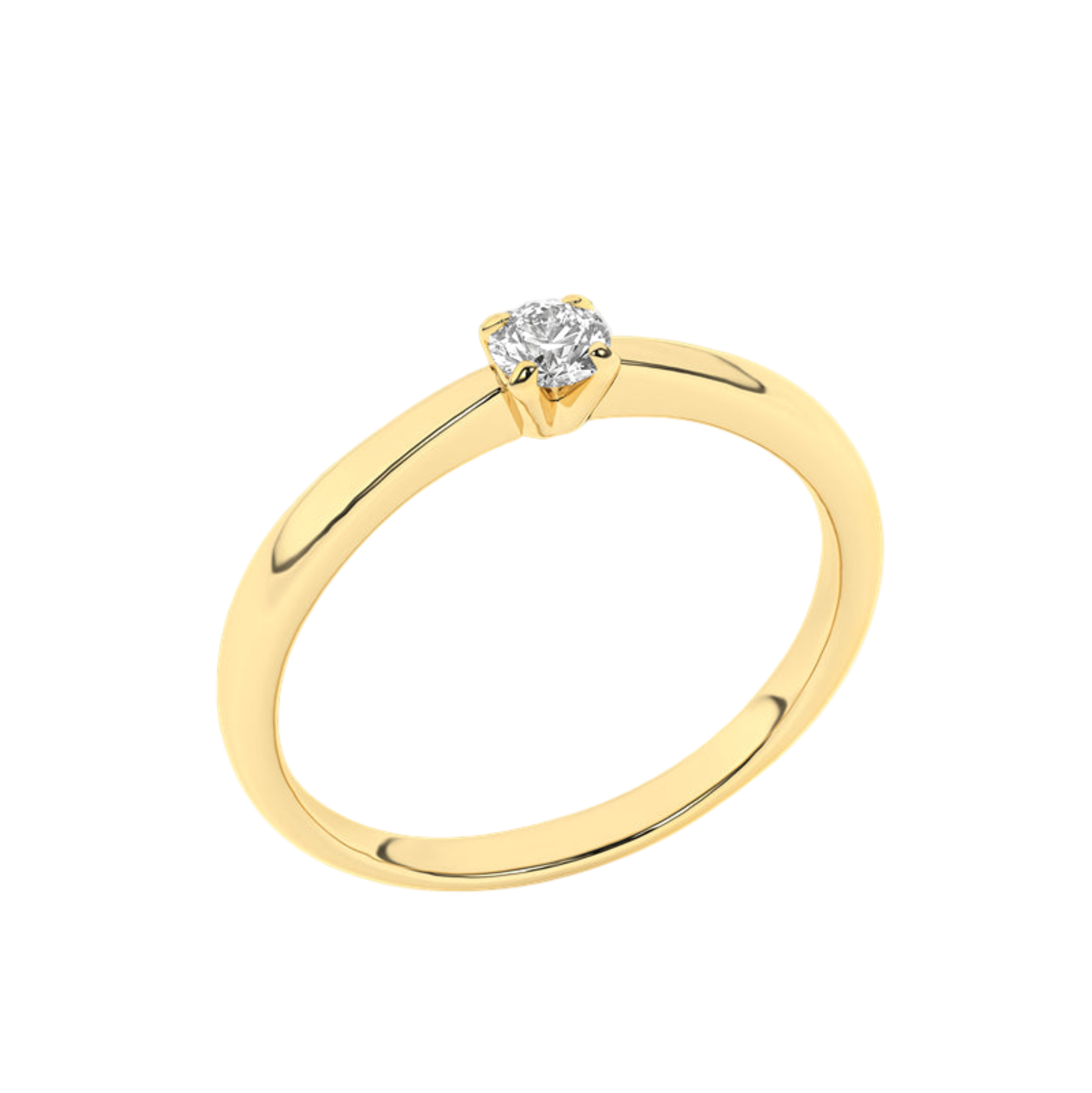 Złoty pierścionek zaręczynowy z brylantem od Venetia Jewels, elegancka biżuteria idealna na zaręczyny.