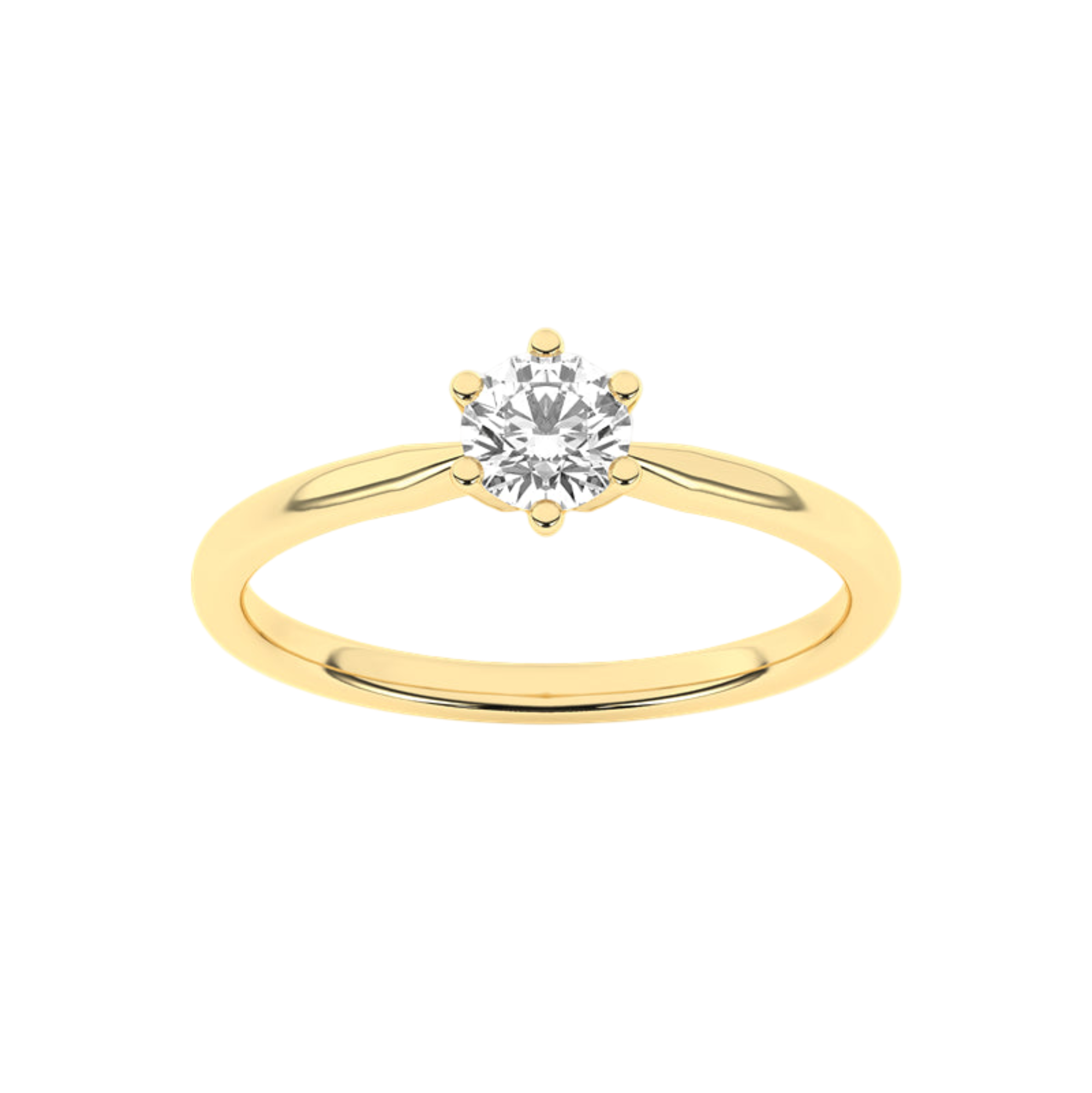 Złoty pierścionek zaręczynowy z brylantem od Venetia Jewels, elegancki i klasyczny design