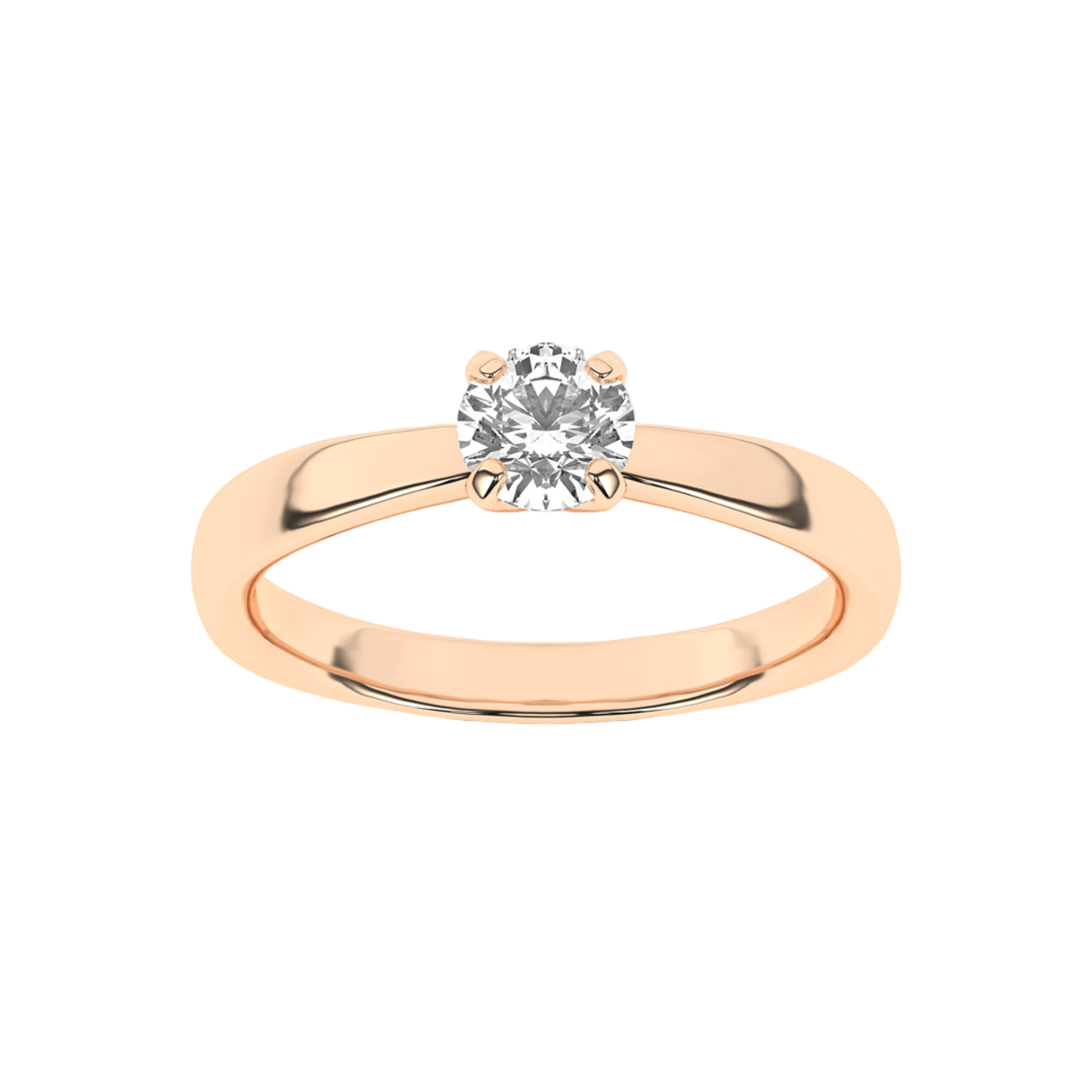 Złoty pierścionek zaręczynowy z brylantem od Venetia Jewels, klasyczny design z błyszczącą diamentową główką