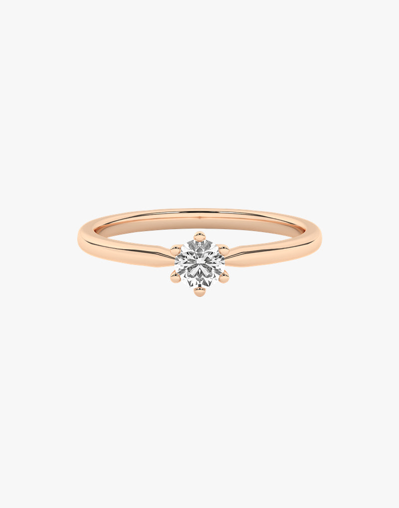 Złoty pierścionek zaręczynowy z brylantem od Venetia Jewels, klasyczny i elegancki design