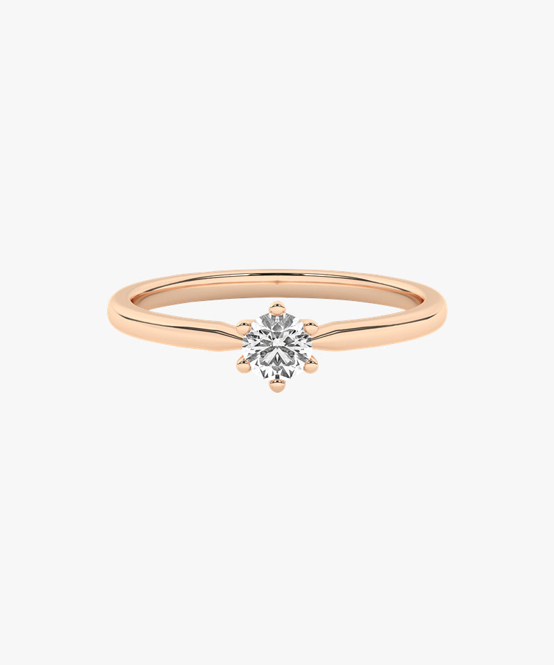 Złoty pierścionek zaręczynowy z brylantem od Venetia Jewels, klasyczny i elegancki design