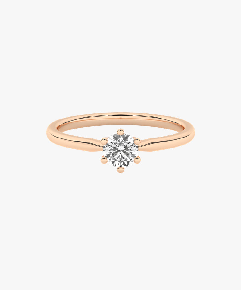 Złoty pierścionek zaręczynowy z brylantem od Venetia Jewels w eleganckim, prostym designie