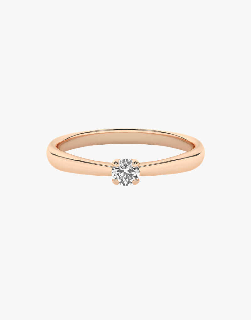 VCR-170 SOL od Venetia Jewels, złoty pierścionek zaręczynowy z brylantem na delikatnej obrączce