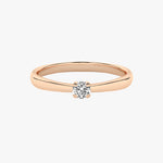 VCR-170 SOL od Venetia Jewels, złoty pierścionek zaręczynowy z brylantem na delikatnej obrączce