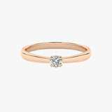 VCR-170 SOL od Venetia Jewels, złoty pierścionek zaręczynowy z brylantem na delikatnej obrączce
