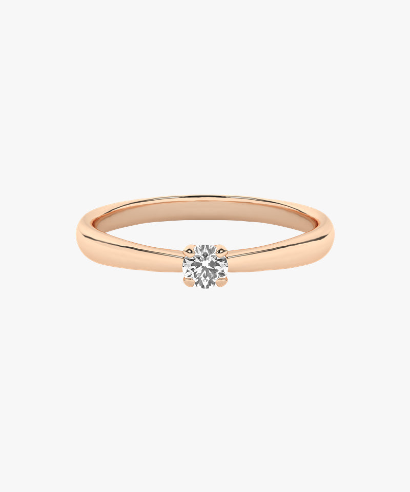 VCR-170 SOL od Venetia Jewels, złoty pierścionek zaręczynowy z brylantem na delikatnej obrączce