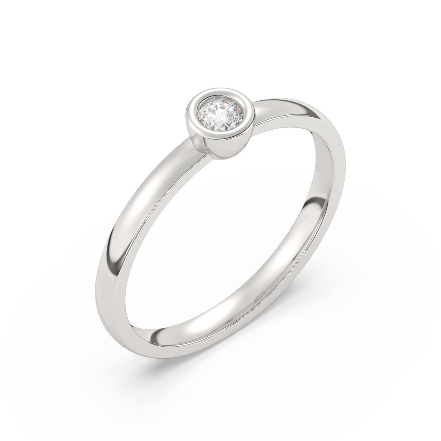 Elegancki złoty pierścionek zaręczynowy z brylantem, minimalistyczny design z błyszczącym diamentem