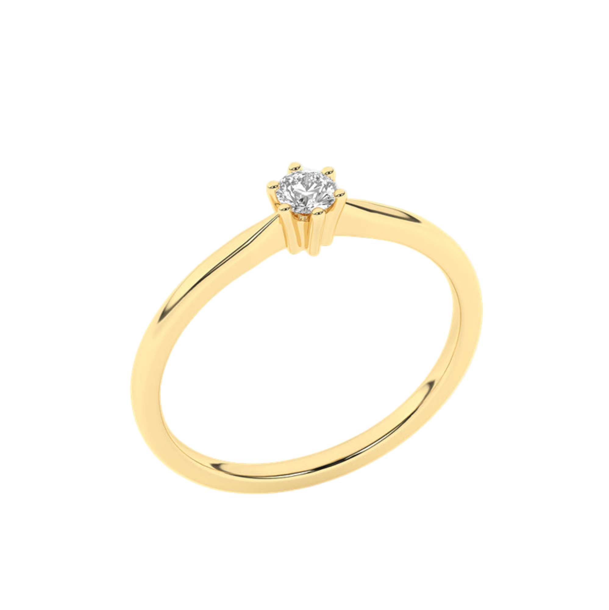 Złoty pierścionek zaręczynowy z brylantem od Venetia Jewels, elegancki i romantyczny design