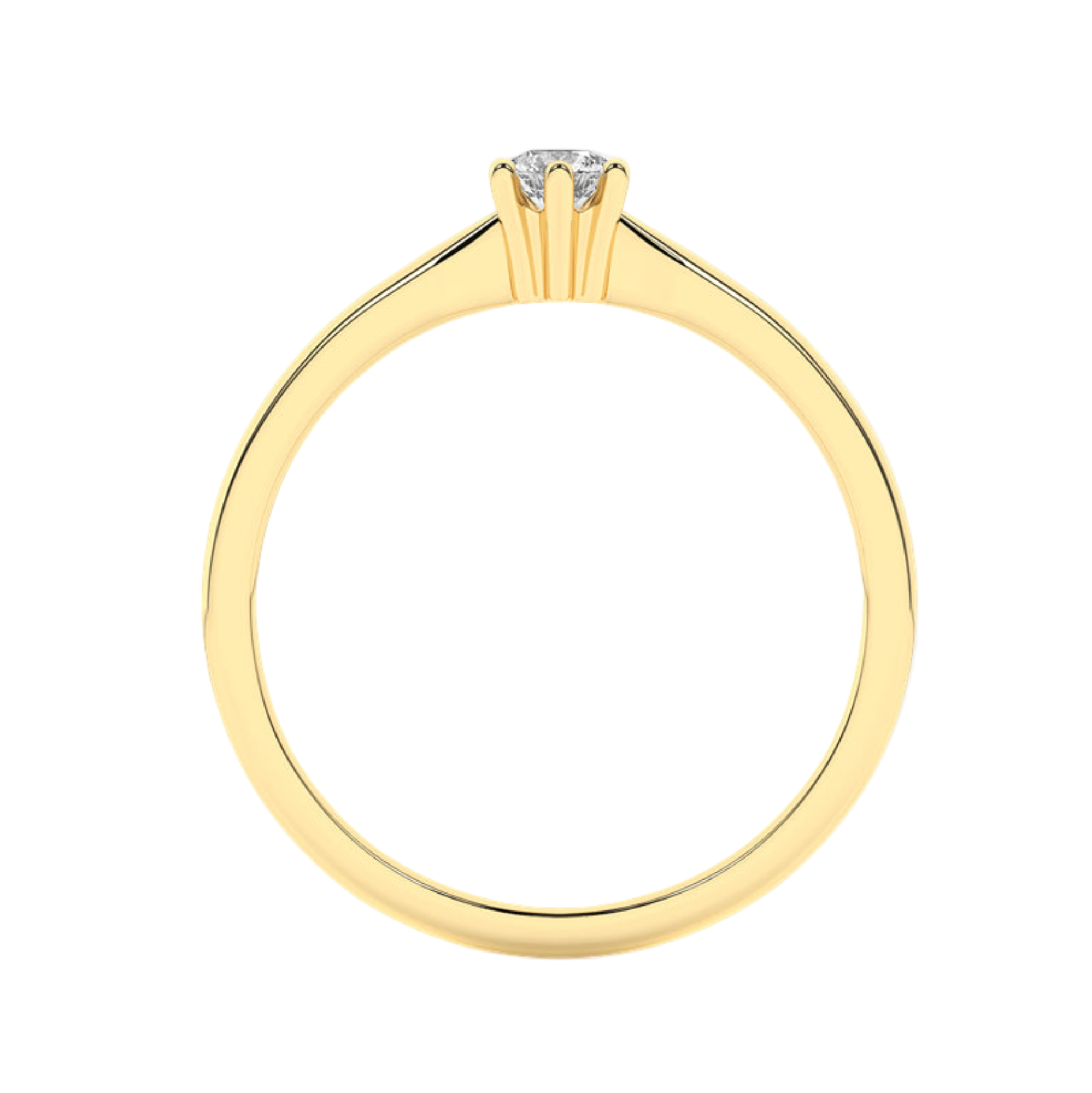 Złoty pierścionek zaręczynowy z brylantem od Venetia Jewels w eleganckim stylu