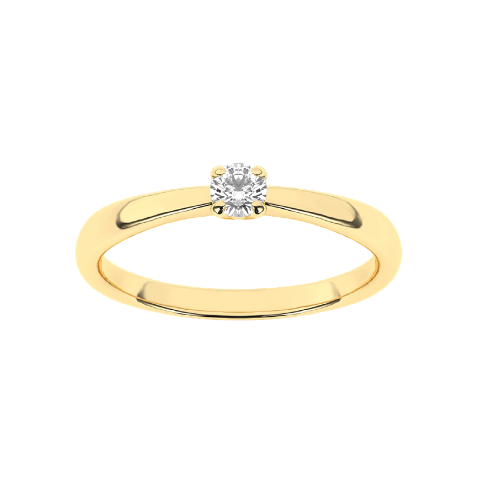 Złoty pierścionek zaręczynowy z brylantem w minimalistycznym stylu od Venetia Jewels