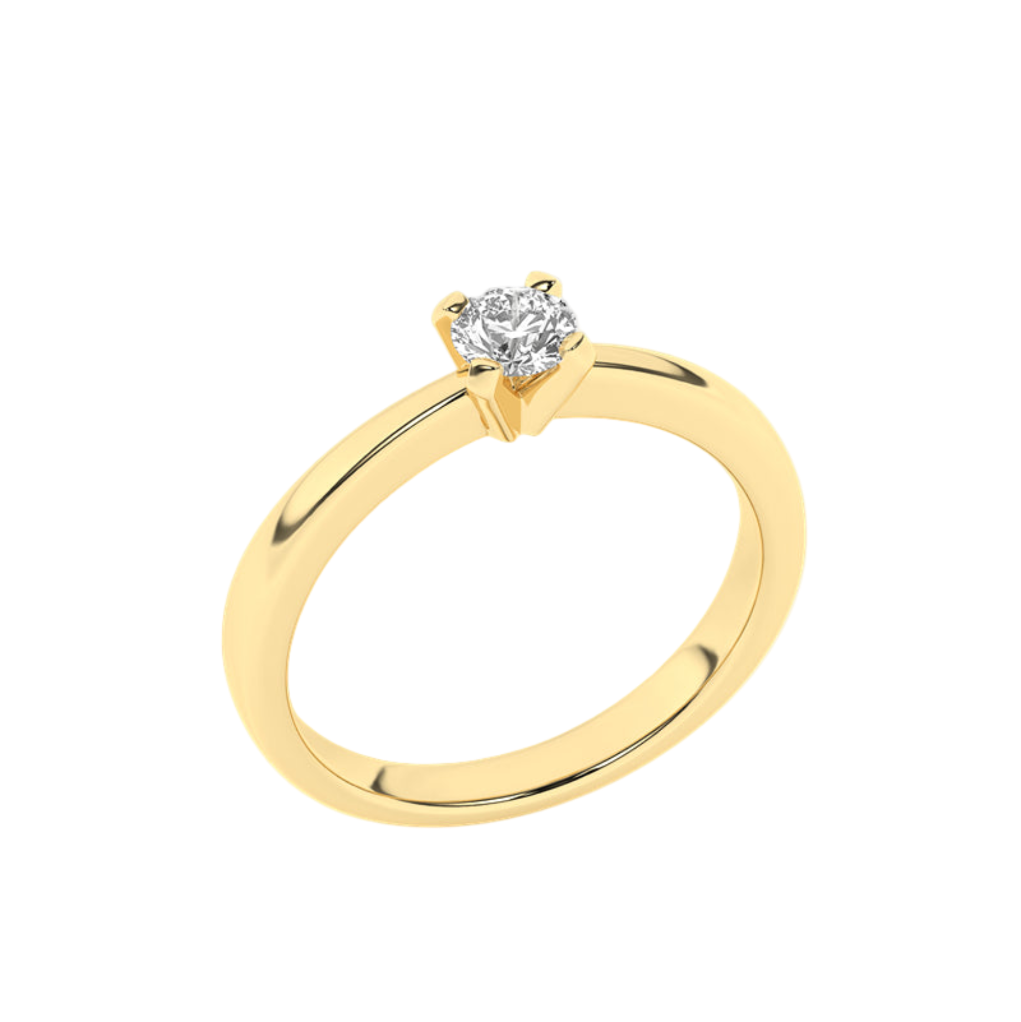 Złoty pierścionek zaręczynowy z brylantem od Venetia Jewels w eleganckim designie