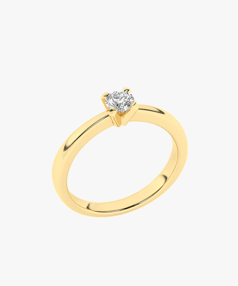 Złoty pierścionek zaręczynowy z brylantem od Venetia Jewels w eleganckim designie