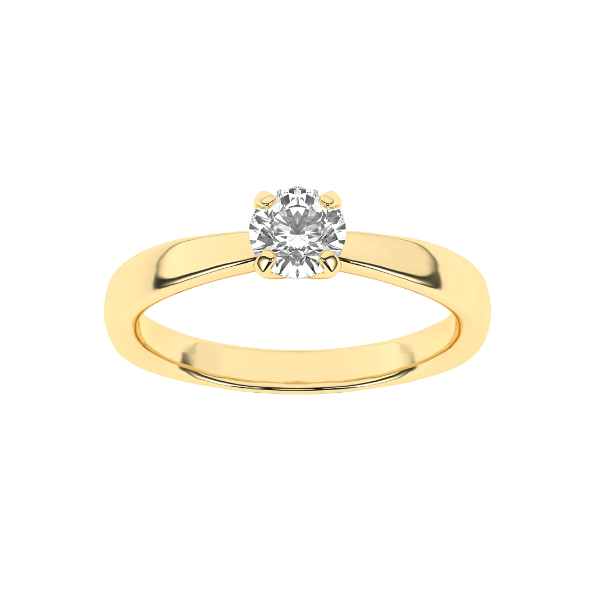 Złoty pierścionek zaręczynowy z brylantem, elegancki design od Venetia Jewels