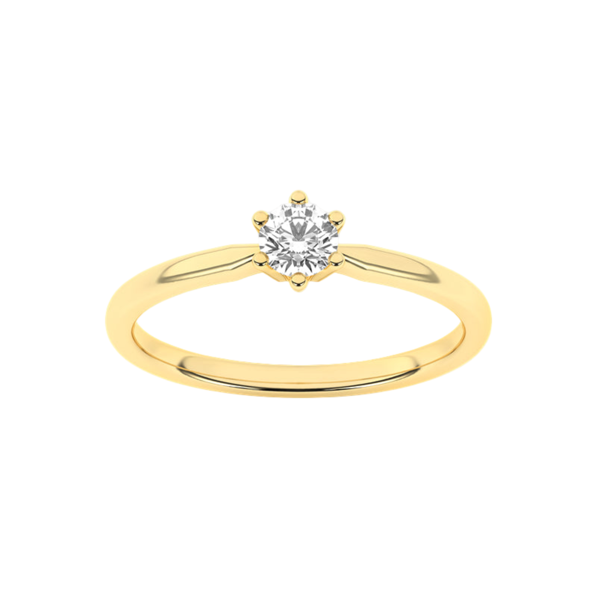 Złoty pierścionek zaręczynowy z brylantem od Venetia Jewels z delikatnym i eleganckim designem