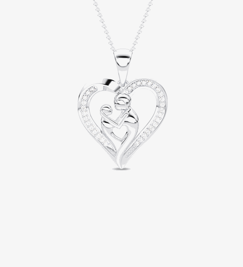 Złoty wisiorek serce z brylantami z delikatnym motywem miłości, idealny na prezent