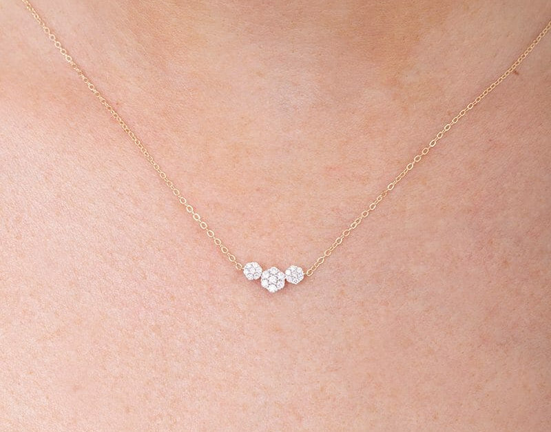 Złoty Naszyjnik z Zawieszką z Brylantami - Venetia Jewels - 14K złoto z brylantami
