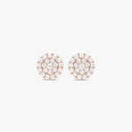 Kolczyki Sztyfty Okrągłe z Brylantami Różowy - Venetia Jewels - 14K złoto z brylantami