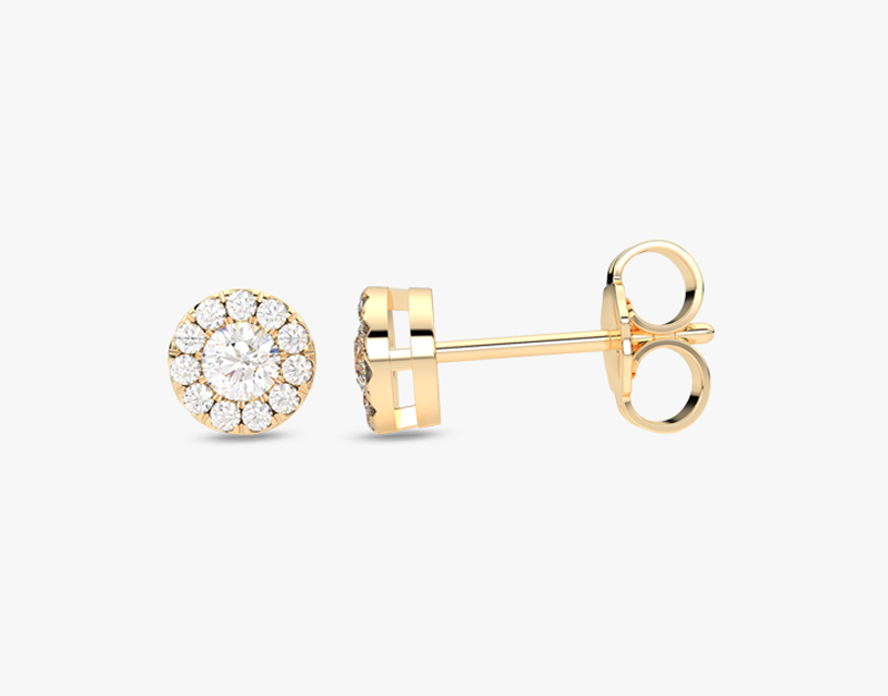 Okrągłe Kolczyki z Brylantami - Venetia Jewels - 14K złoto z brylantami