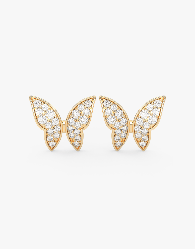 Kolczyki o Kształcie Motyla z Brylantami - Venetia Jewels - 14K złoto z brylantami