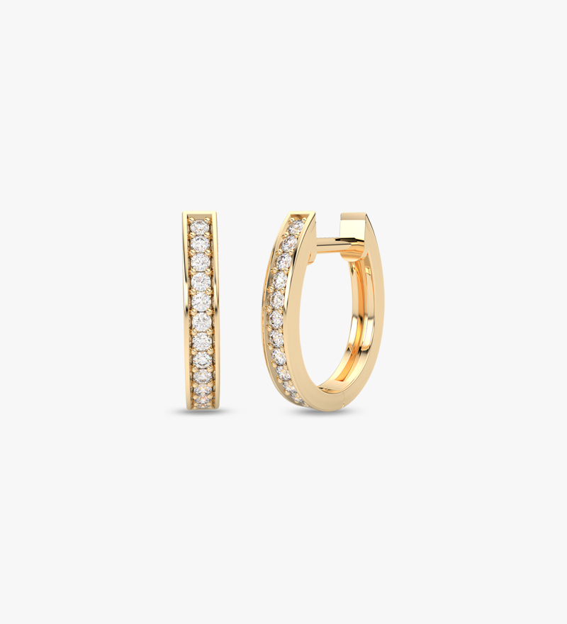 Owalne Kolczyki z Brylantami żółty - Venetia Jewels - 14K złoto z brylantami