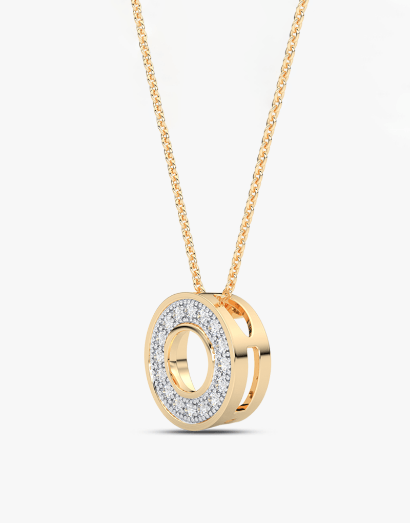 Klasyczny Okrągły Wisiorek - Venetia Jewels - 14K złoto z brylantami