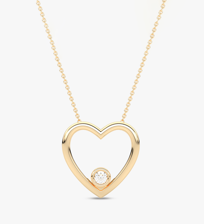 Wisiorek w Kształcie Serca z Brylantem - Venetia Jewels - 14K złoto z brylantami