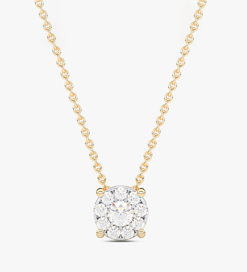 Klasyczny Wisiorek z Brylantami żółty - Venetia Jewels - 14K złoto z brylantami