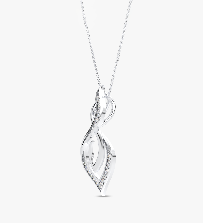 Podłużna Zawieszka Infinity Biały - Venetia Jewels - 14K złoto z brylantami