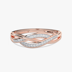 Spleciony Pierścionek z Brylantami Różowy - Venetia Jewels - 14K złoto z brylantami