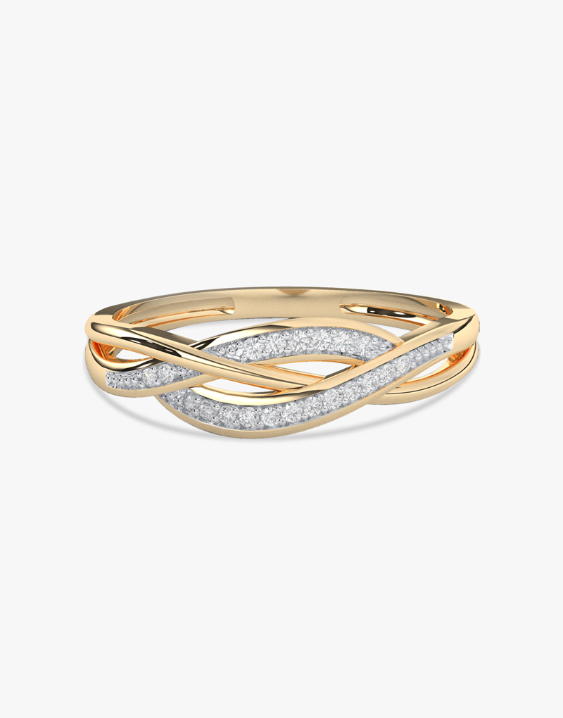 Spleciony Pierścionek z Brylantami - Venetia Jewels - 14K złoto z brylantami