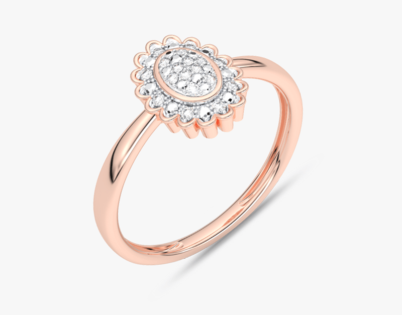 Królewski Pierścionek z Brylantami Różowy - Venetia Jewels - 14K złoto z brylantami