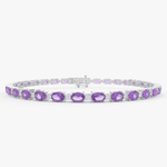 Elegancka bransoletka z ametystem od Venetia Jewels z ozdobnymi kryształami w srebrnym kolorze