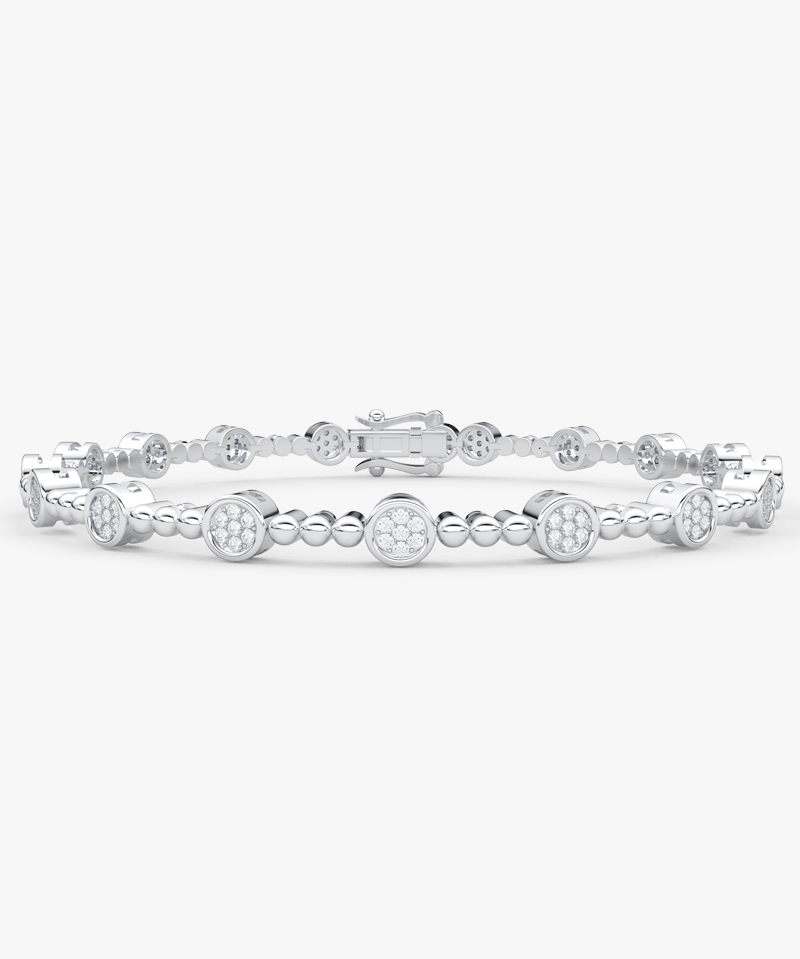 Elegancka bransoletka z brylantami od Venetia Jewels w srebrnym kolorze, idealna na specjalne okazje