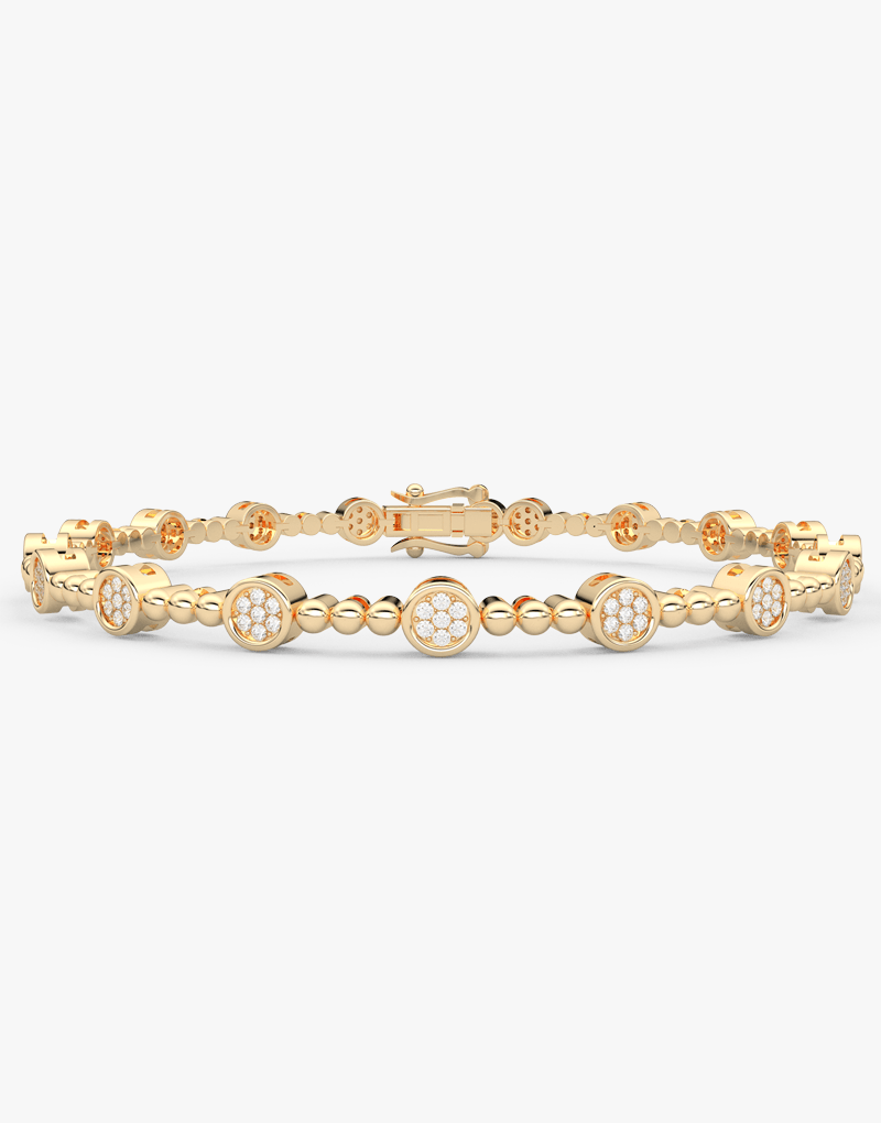 Bransoletka z brylantami w złotym kolorze, elegancka i stylowa biżuteria od Venetia Jewels