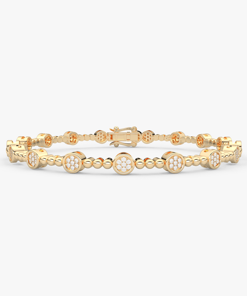Bransoletka z brylantami w złotym kolorze, elegancka i stylowa biżuteria od Venetia Jewels