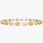 Bransoletka z żółtym szafirem i brylantami w eleganckim złotym designie od Venetia Jewels