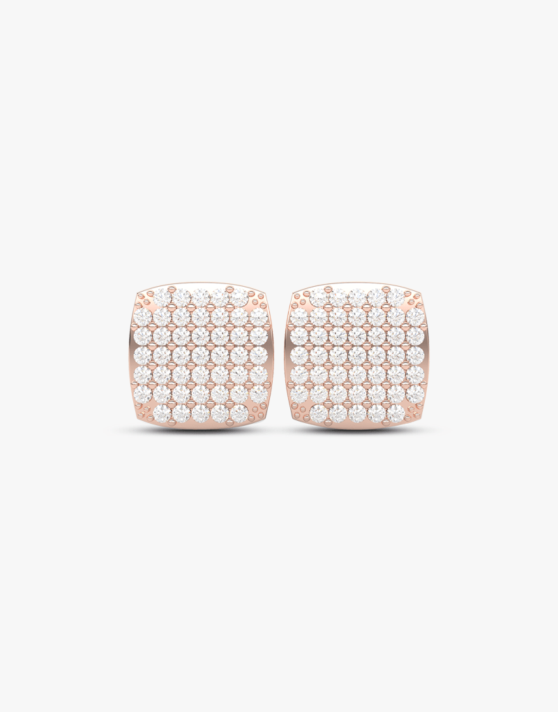 Eleganckie kwadratowe kolczyki z brylantami od Venetia Jewels, idealne na specjalne okazje