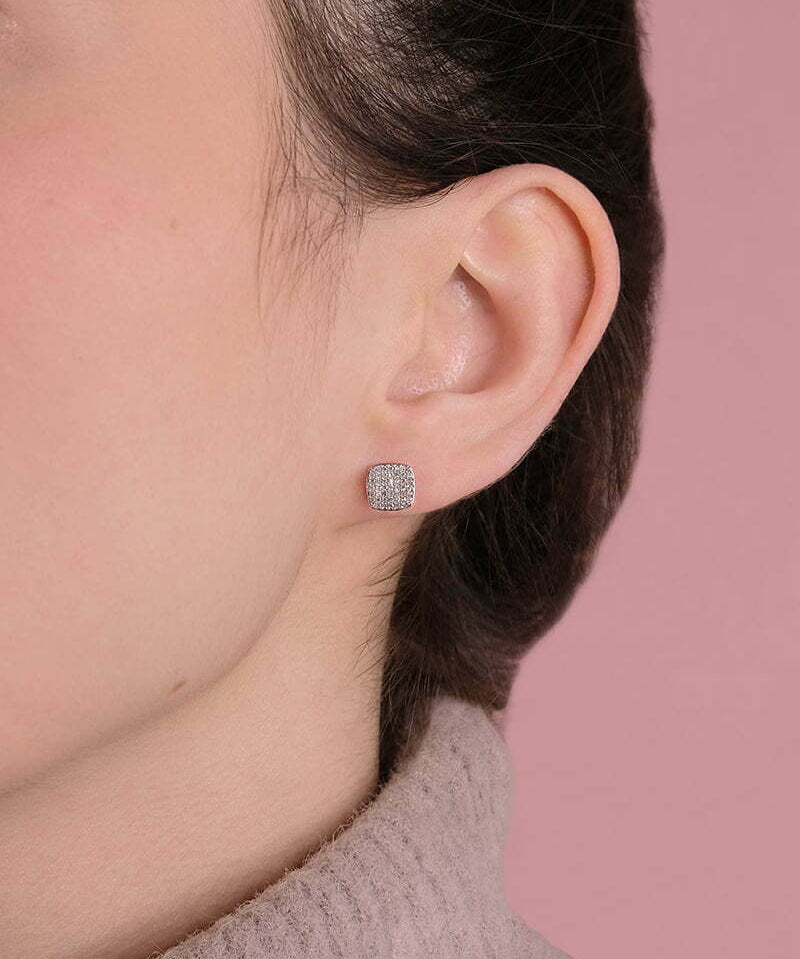 Kwadratowe Kolczyki Z Brylantami od Venetia Jewels w eleganckim stylu
