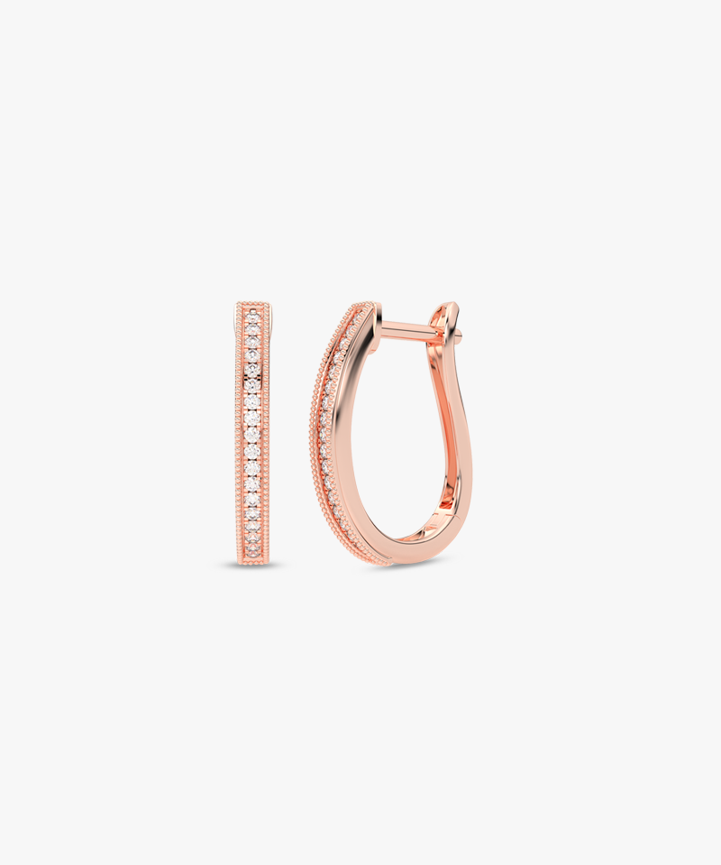 Różowe złote kolczyki z brylantami od Venetia Jewels, elegancki design na każdą okazję