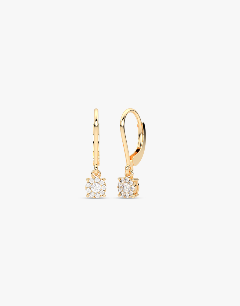 Złote kolczyki z brylantami od Venetia Jewels, elegancki dodatek na każdą okazję