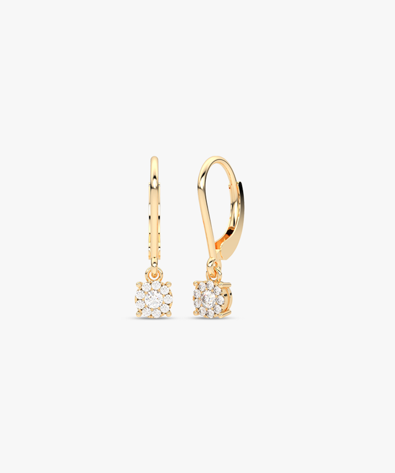 Złote kolczyki z brylantami od Venetia Jewels, eleganckie i błyszczące akcesoria do codziennych stylizacji