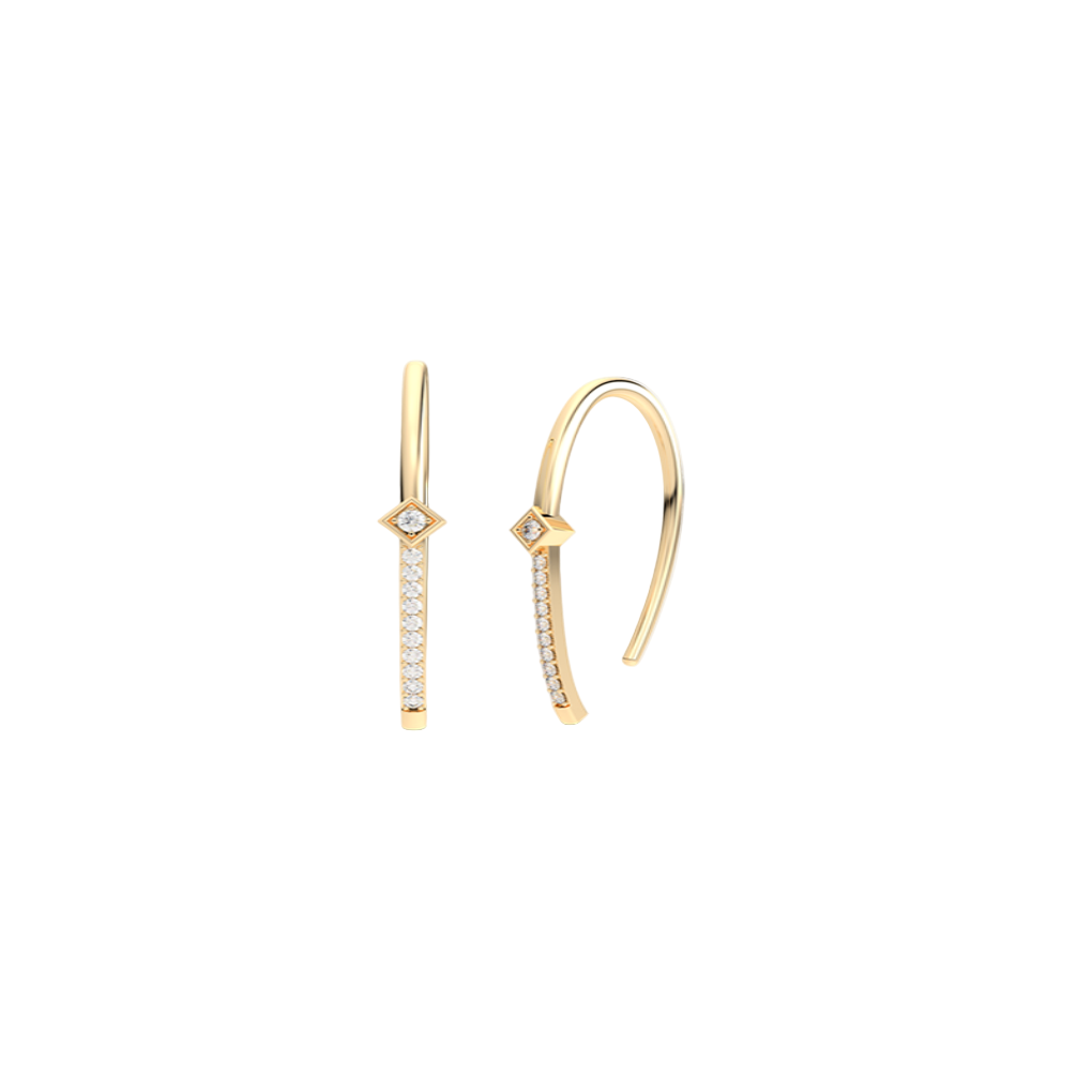 Złote kolczyki z brylantami złote, eleganckie i nowoczesne, idealne na specjalne okazje