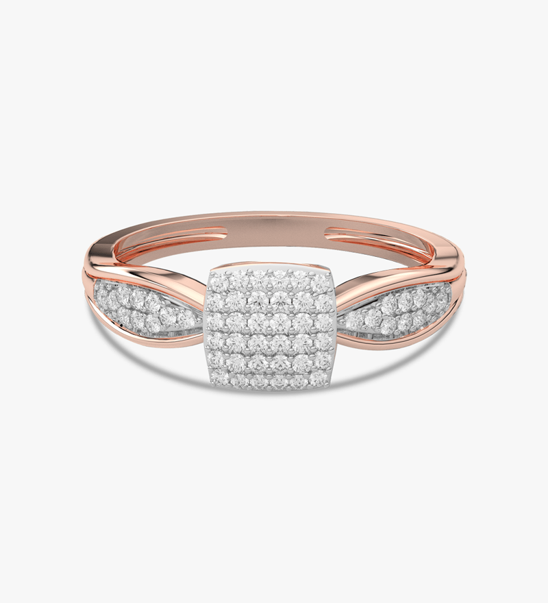 Pierścionek Venetia Jewels VCR-13000 z diamentami w białym i różowym złocie