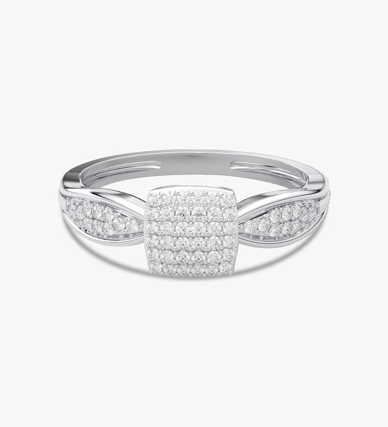 Pierścionek Venetia Jewels VCR-13000 z błyszczącymi diamentami w srebrnej oprawie