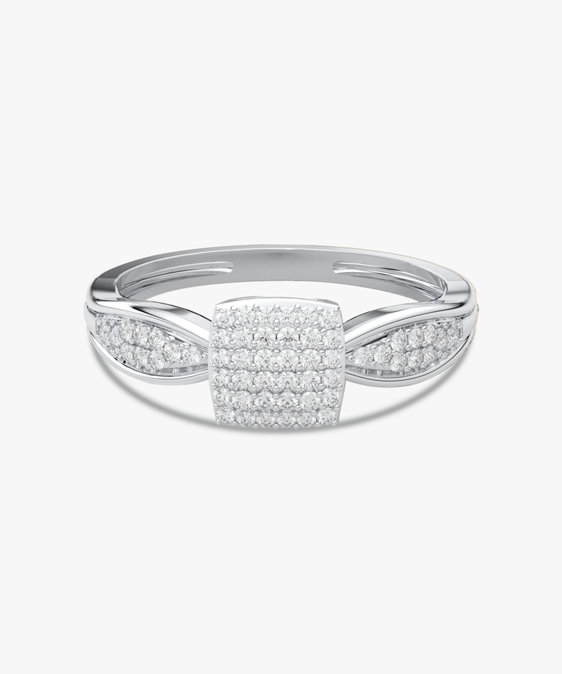Pierścionek Venetia Jewels VCR-13000 z błyszczącymi diamentami w srebrnej oprawie