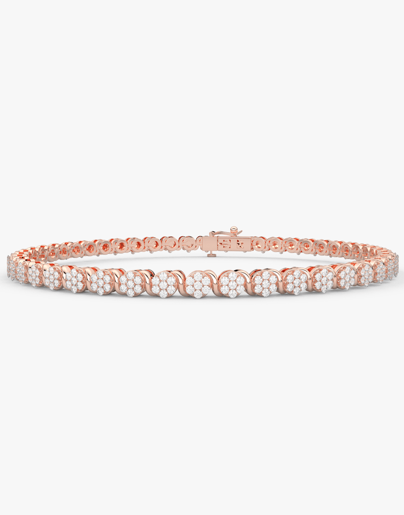 Subtelna Bransoleka z Brylantami Różowy - Venetia Jewels - 14K złoto z brylantami